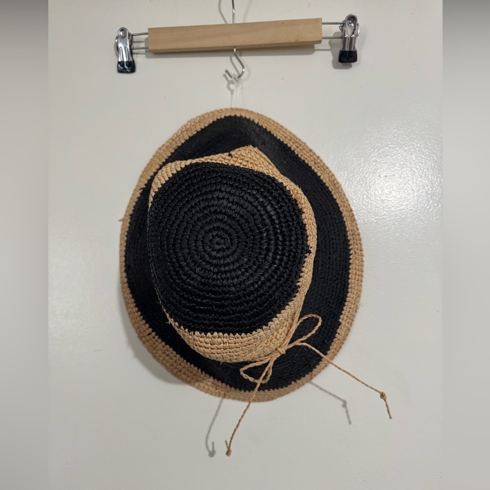 Brave + True Black and Tan 100% Raffia grass hat